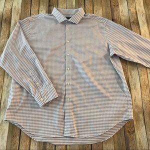 Calvin Klein slim fit mens plaid button down dress shirt | size 19 neck 34/35